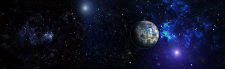 The Earth from space on a black background.の写真素材