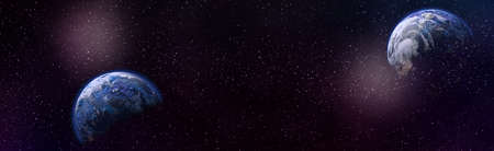 planet in galaxy use for science design fantasy. Planet from space 3D orbital view, our planet from...