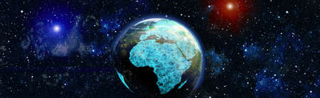 outside space. science fiction cosmos. planets, stars and galaxies in outer space showing the beauty...