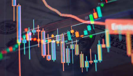 Business financial or stock market background. Business graph on stock market financial exchange