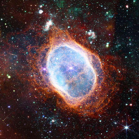 Galaxy and light. Planets, stars and galaxies in outer space showing the beauty of space exploration.の写真素材