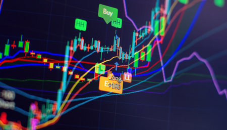 market analyze. Bar graphs, Diagrams, financial figures. Forex chart. - Finance data concept.の写真素材