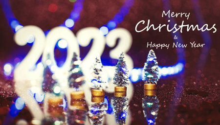 Merry Christmas and happy new year concept , Banner.Happy New Year 2023. A symbol from the number...