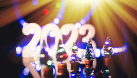 Merry Christmas and happy new year ,Christmas composition. The concept of the celebration. Elegant...