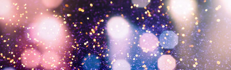 Holiday glowing backdrop. Defocused Background With Blinking Stars. Blurred Bokeh.の写真素材