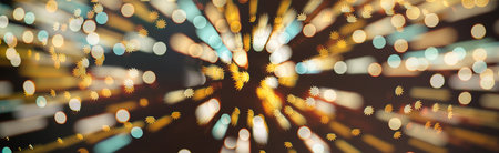 Holiday glowing backdrop. Defocused Background With Blinking Stars. Blurred Bokeh.の写真素材