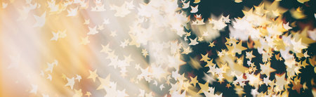 vintage Magic Background With Color Festive background with natural bokeh and bright golden lights. Vintage Magic background with colorful bokeh.の写真素材