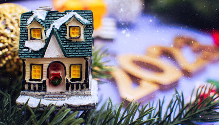 Christmas, winter, new year concept. 2023 Merry christmas greeting card. Happy New Year. copy spaceの写真素材