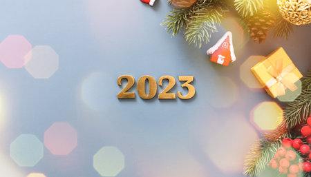 Merry Christmas and Happy Holidays greeting card, frame, banner. new year. noel.の写真素材