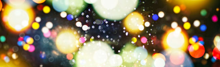 Bokeh light background, Christmas and New Year holidays backgroundの写真素材