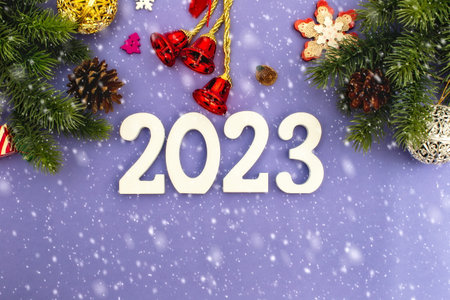 Merry Christmas and happy new year concept , Banner.Happy New Year 2023. A symbol from the number 2023の写真素材