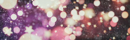 Vintage Magic Background With Color Festive background with natural bokeh and bright golden lights.の写真素材