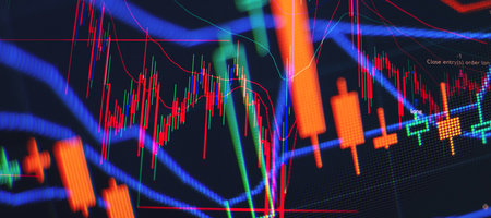 Diagrams on the stock market, for business and financial concepts