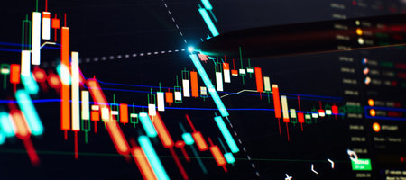 Stock market business graph chart on digital screen.Forex market, Gold market and Crude oil market.