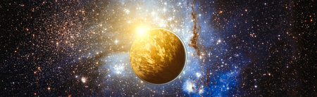 planets, stars and galaxies in outer space showing the beauty of space exploration.