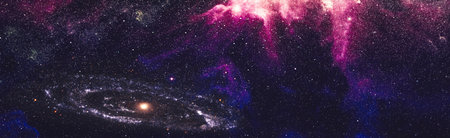 Fiery explosion in space. Abstract illustration of the universe.の写真素材