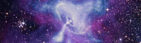 Colorful Starry Night Sky Outer Space background. Space scene with planets, stars and galaxies....