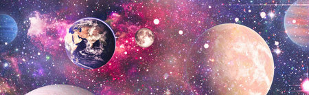 panorama view universe space. Space landscape, Planet Earth from space