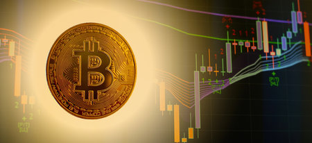 Bitcoin Stock Growth. Chart shows a strong increase