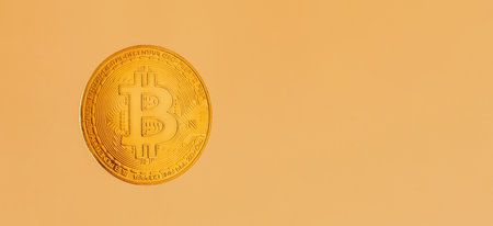 Virtual cryptocurrency Bitcoin. Investing in virtual assetsの写真素材
