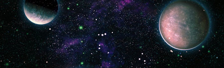 Panorama outer space collage. abstract wallpaper.