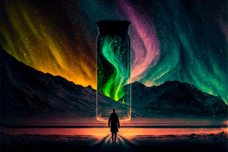 Template sandglass on a transparent background. Passing time in a countdown to a deadline, on a dark background with copy space.の素材