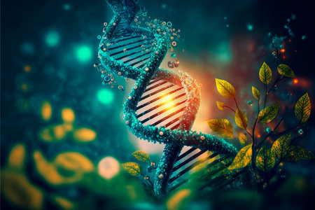DNA and genetic research concept. DNA moleculeの素材