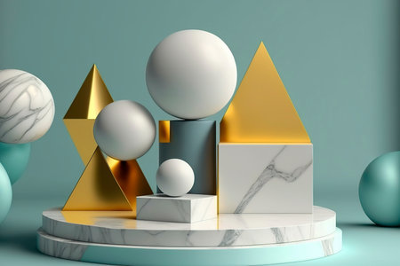 Marble pedestal podium. Futuristic marble background. Can be used on banners, web.の素材