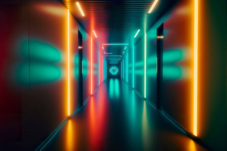 Abstract light corridor backgroundの素材