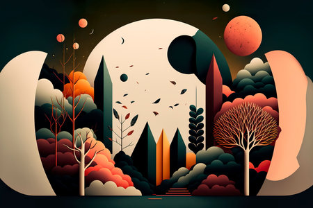 abstract geometry posters with minimal architectural elements. abstract illustrations with elements of minimalismの素材