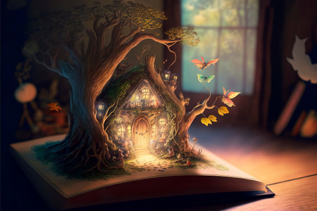 Book With Magic Glows In The Darkness , Magical radiance.の素材