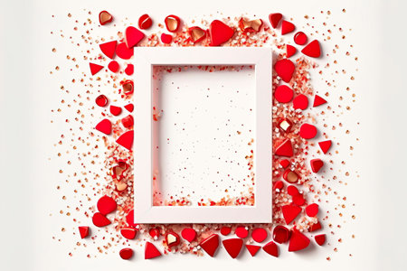 Beautiful frame for text and photo. flatly. Copy the space. Greeting card for Valentine's Day.の素材