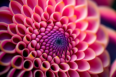 Pink dahlia flower pattern. autumn garden. Romance card layout. Generative AIの素材