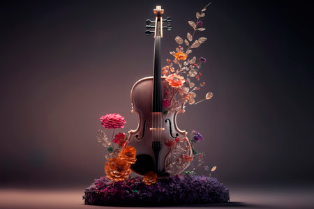 Fantasy design musical , Amazing violin made flowersの素材
