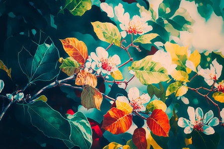 Watercolor hand drawing.Pastel shades.Digital designer art.Generative AIの素材