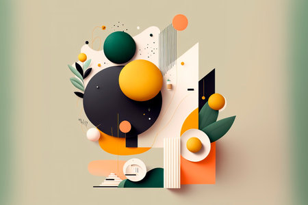 abstract geometry posters with minimal architectural elements. abstract illustrations with elements of minimalism Generative AIの素材