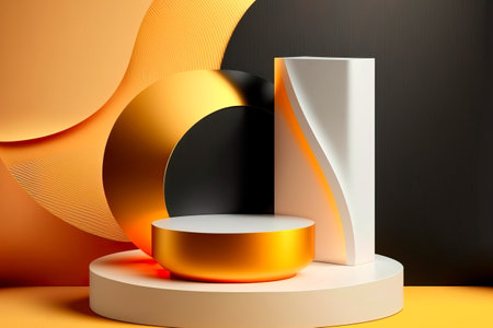 Product presentation, mock up, show cosmetic product, Podium,の素材