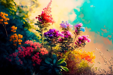 Delightful pastoral airy artistic image. beautiful natural backgroundの素材