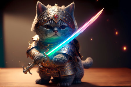 Concept ninja warrior cat character. Generative AIの素材