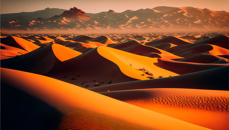 Sahara desert Beautiful sand dunes Generative AIの素材