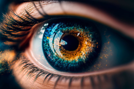 Cosmic human eyes in close range Generative AIの素材