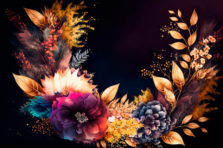 Abstract art watercolor flower background for banner, poster, Generative AIの素材