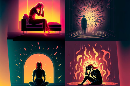 Psychology concept. Mental health, depression, sleep disorderの素材