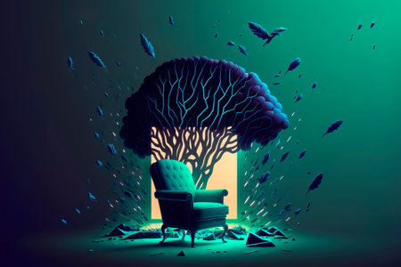 Psychology concept. Mental health, depression, sleep disorderの素材