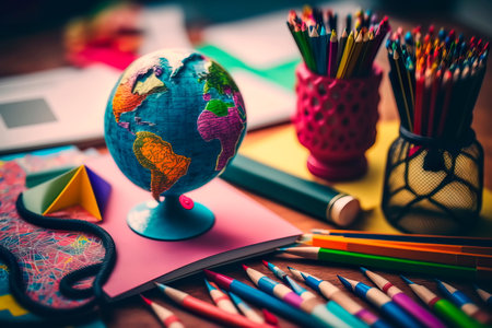 Happy world teachers day Education equipment Generative AIの素材