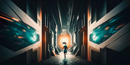 Teleportation and other means of rapid movement. Generative AIの素材