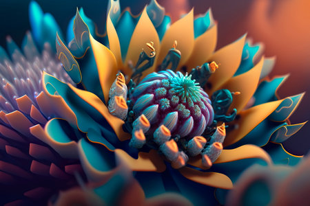Gorgeous fantasy flower style unique flowers.Generative AIの素材