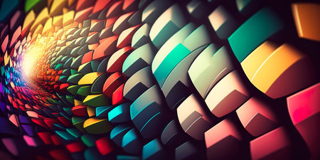 Mosaic Color Pattern with Blurred Background Generativeの素材