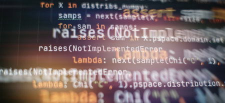CSS, JavaScript and HTML usage. Monitor closeup of function source code. Abstract IT technology...