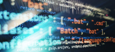 programming code typing. information technology website coding